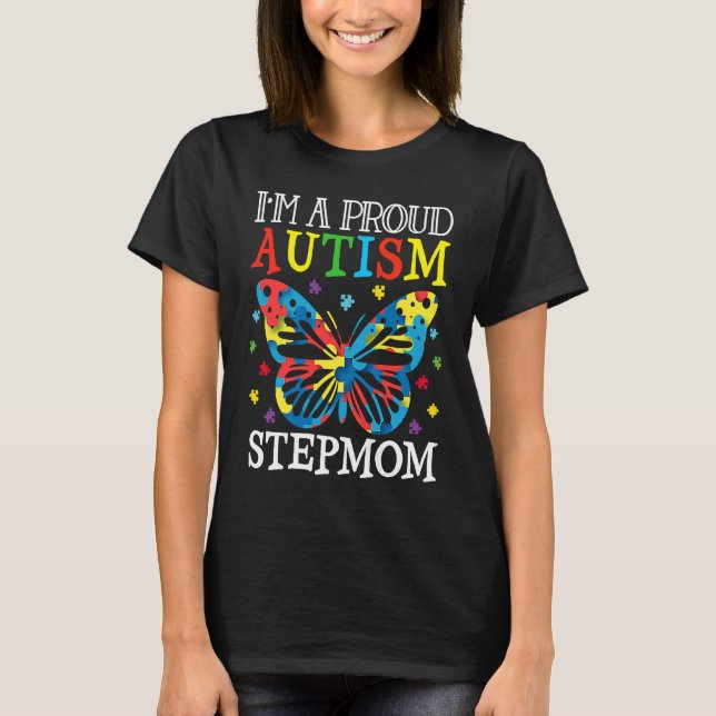 Camiseta Autism Awareness Butterfly I'm a Proud Autism Step (Frente)