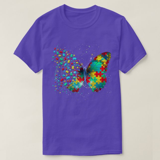 Camiseta Autism Awareness Butterfly Peace Lover Gift Men Wo (Frente do Design)