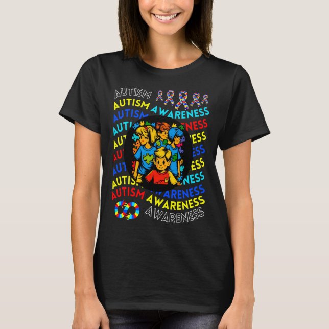 Camiseta Autism Awareness Children For Teacher Autism Moms  (Frente)