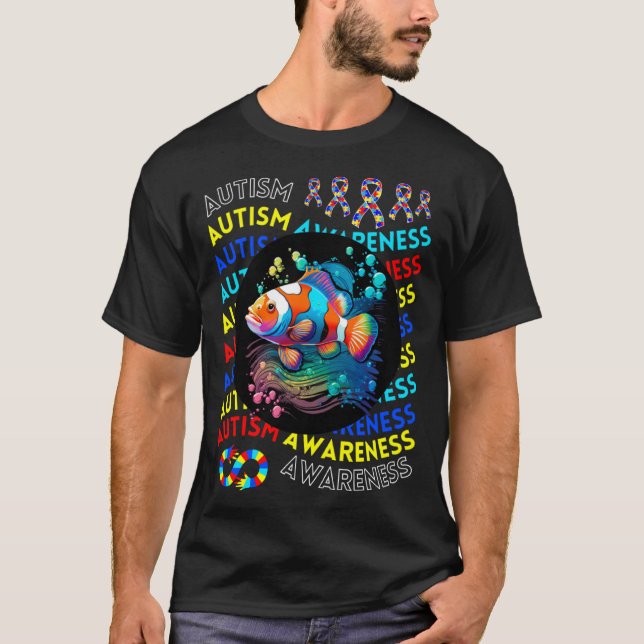 Camiseta Autism Awareness Clown Fish For Teacher Autism Mom (Frente)