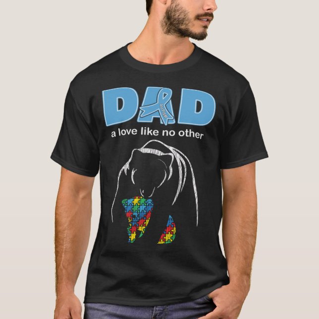 Camiseta Autism Awareness Dad Father Love Proud Autism Son  (Frente)