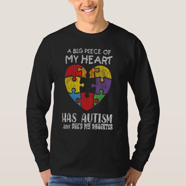 Camiseta Autism Awareness  Dad Mom Daughter Autistic Kids A (Frente)