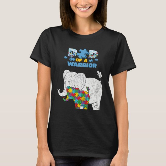 Camiseta Autism Awareness Dad Of A Warrior Proud Autism Son (Frente)