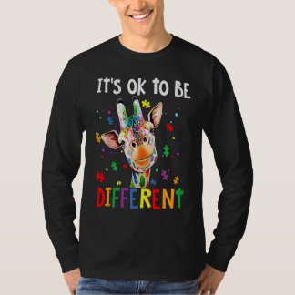 Camiseta Autism Awareness Day Giraffe It's Ok To Be Differe