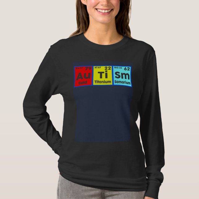 Camiseta Autism Awareness Elements Periodic Table Women Men (Frente)