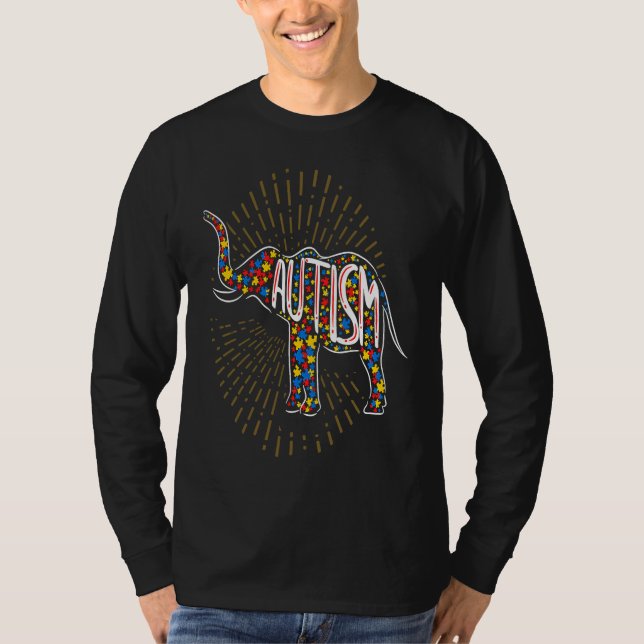 Camiseta Autism Awareness Elephant  Boys Kids Men Girls Wom (Frente)