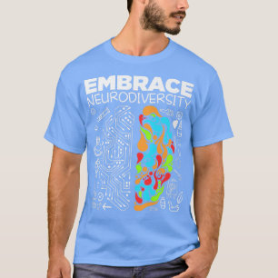 Camiseta Autism Awareness Embrace Neurodiversity Brain ADHD