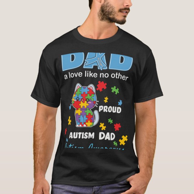Camiseta Autism Awareness Father Love Proud Autism Son Daug (Frente)