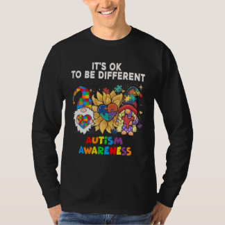 Camiseta Autism Awareness Gnomes Sunflower Its Ok To Be Dif
