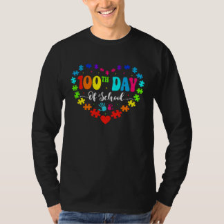 Camiseta Autism Awareness Heart 100th Day of School Teache