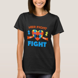 Camiseta Autism Awareness Her Fight Is My Fight Neurodiver