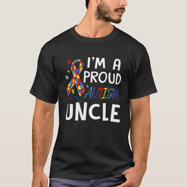 Camiseta Autism Awareness I m A Proud Autism Uncle (Frente)