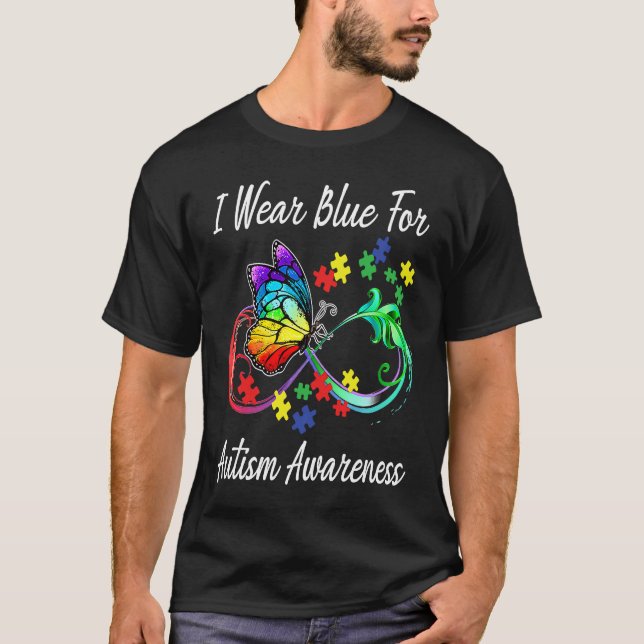 Camiseta Autism Awareness I Wear Blue For Autism Awareness (Frente)