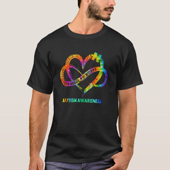 Camiseta Autism Awareness Infinity Heart Love Needs No Word (Frente)