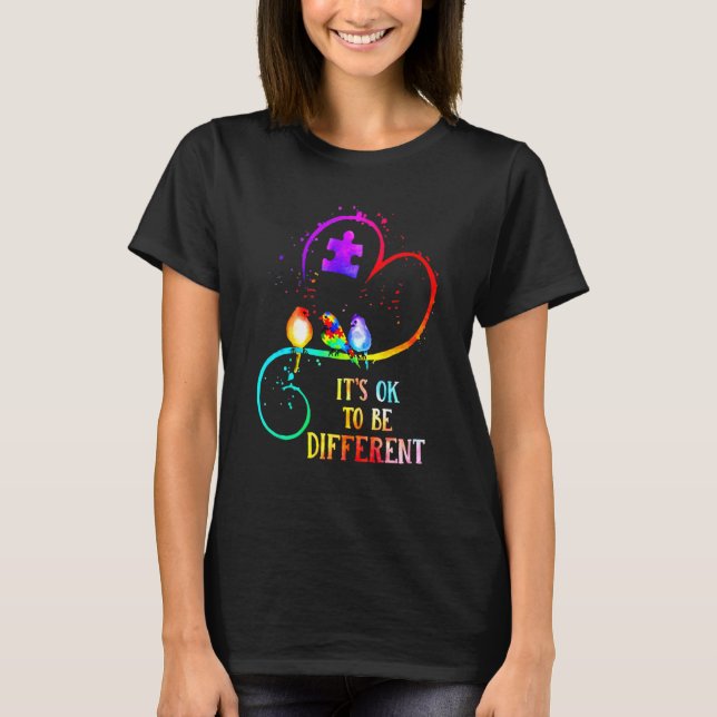 Camiseta Autism Awareness It's OK To Be Different Love Puzz (Frente)