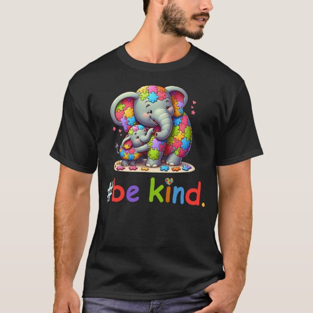 Camiseta Autism Awareness Kindness Gifts Elephant Mom Baby  (Frente)