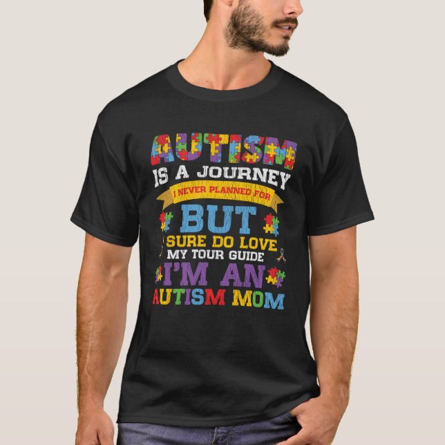 Camiseta Autism Awareness Mom Proud Autistic Son Daughter A (Frente)