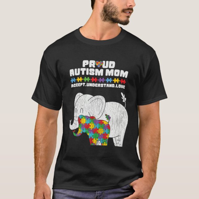 Camiseta Autism Awareness Mom Proud Autistic Son Daughter E (Frente)