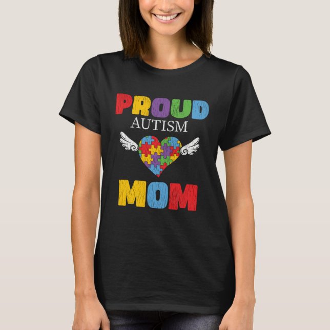 Camiseta Autism Awareness Mom Proud Autistic Son Daughter M (Frente)