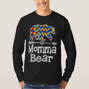 Camiseta Autism Awareness Momma Bear Support Autistic Adult
