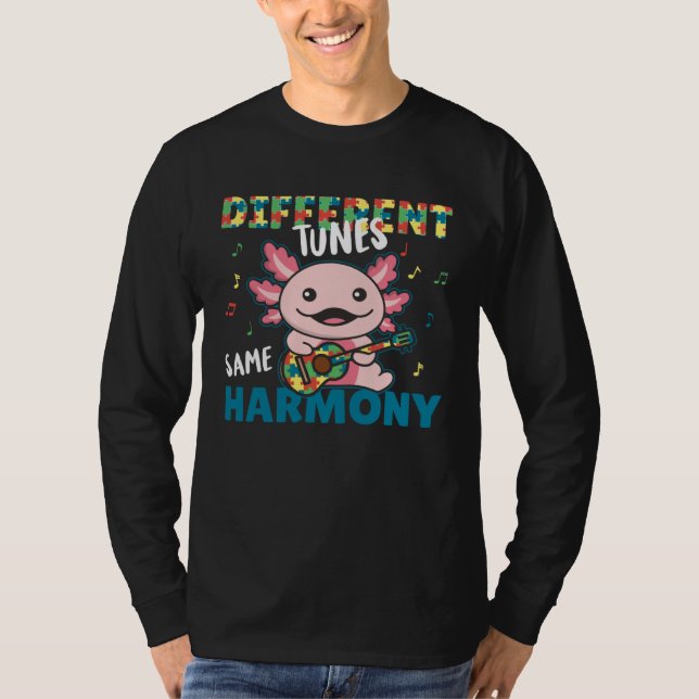 Camiseta Autism Awareness Month Different Tunes Same Harmon (Frente)