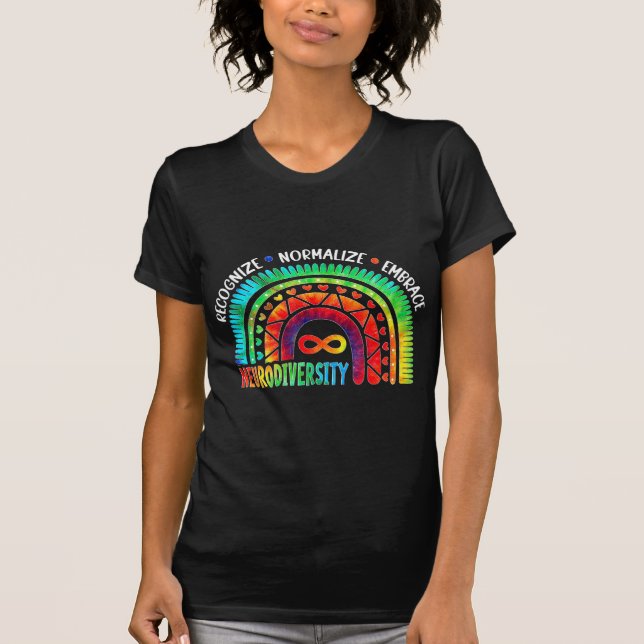 Camiseta Autism Awareness Month Neurodiversity Rainbow Tie  (Frente)