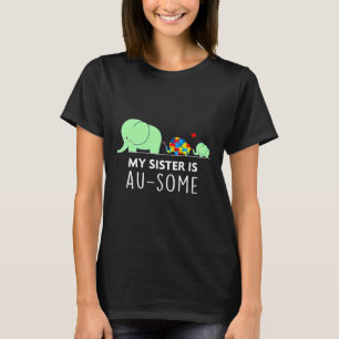 Camiseta Autism Awareness  My Sister Is Au Some Elephant