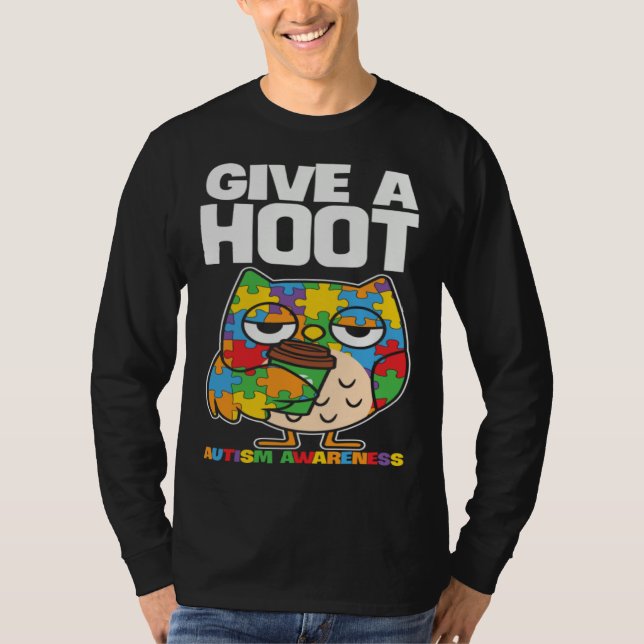 Camiseta Autism Awareness Owl Give A Hoot Support Autism (Frente)