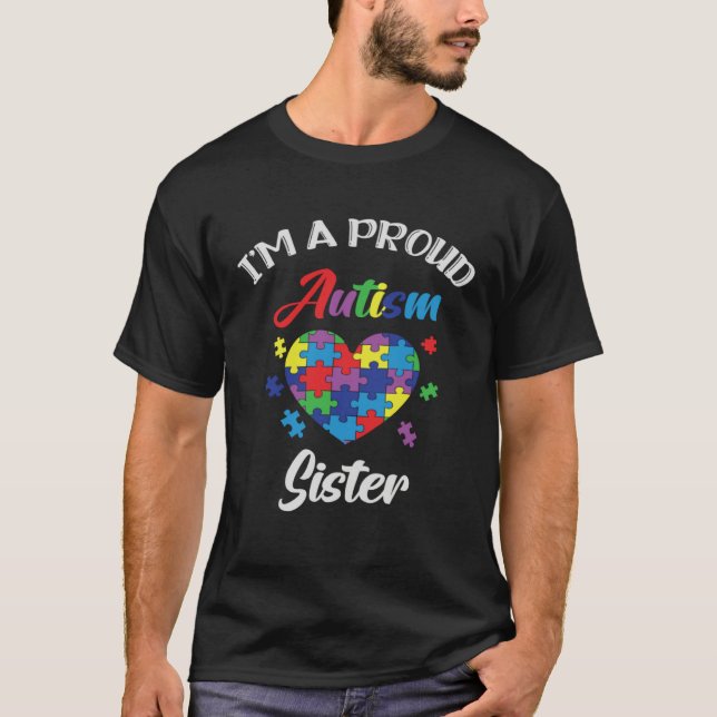 Camiseta Autism Awareness Proud Autism Sister Support Autis (Frente)