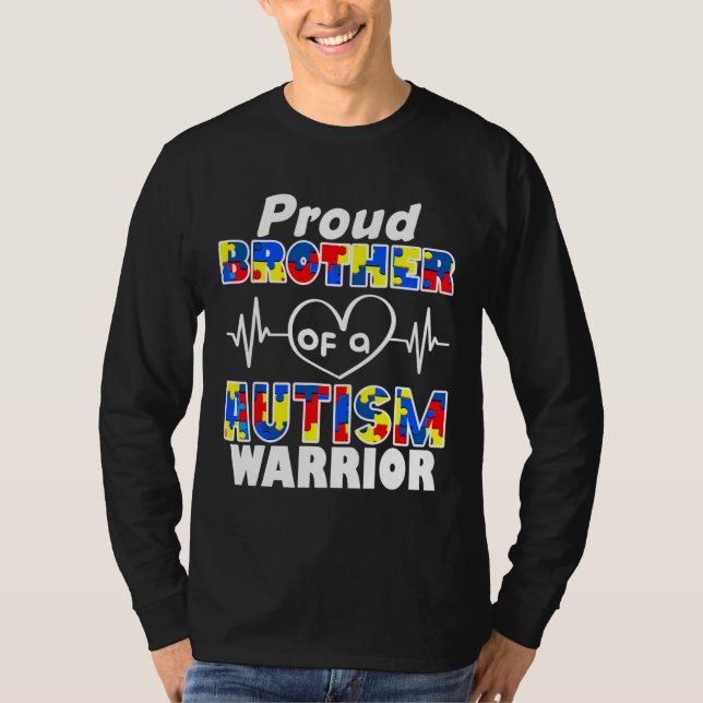 Camiseta Autism Awareness Proud Brother Of A Autism Warrior (Frente)