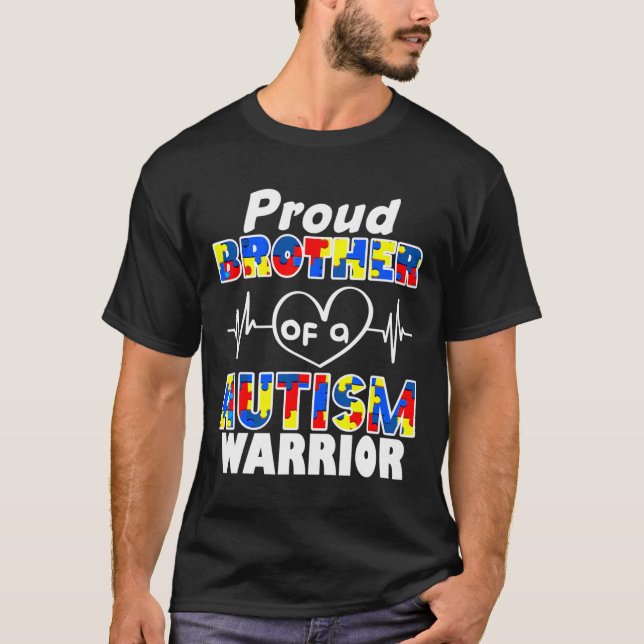 Camiseta Autism Awareness Proud Brother Of A Autism Warrior (Frente)