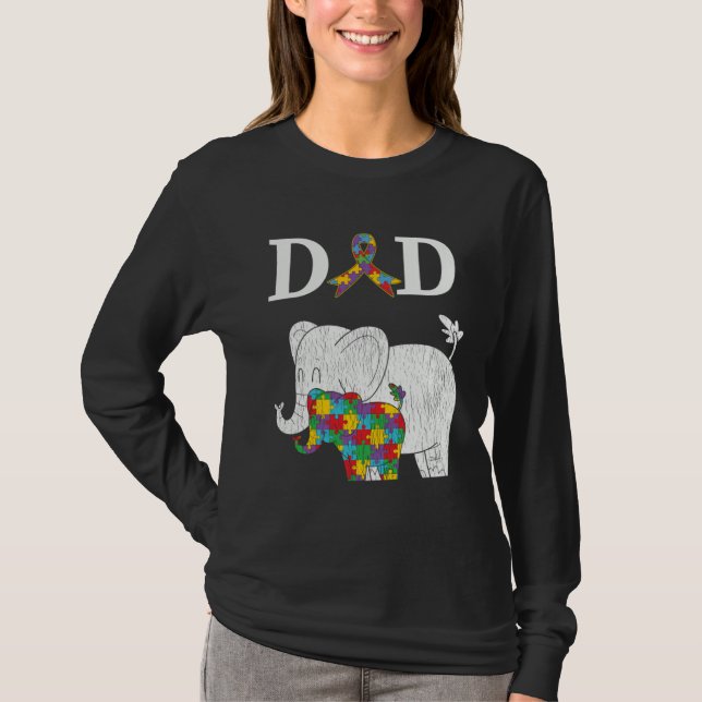 Camiseta Autism Awareness Proud Dad Autistic Son Daughter E (Frente)