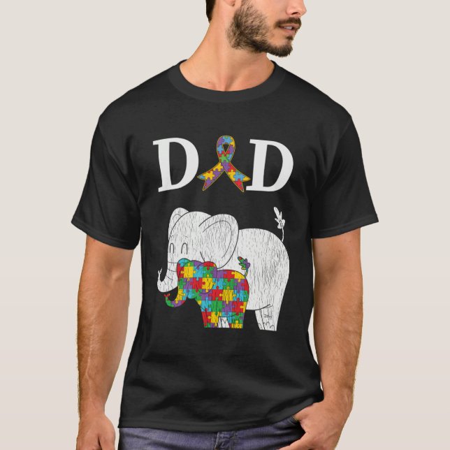 Camiseta Autism Awareness Proud Dad Autistic Son Daughter E (Frente)