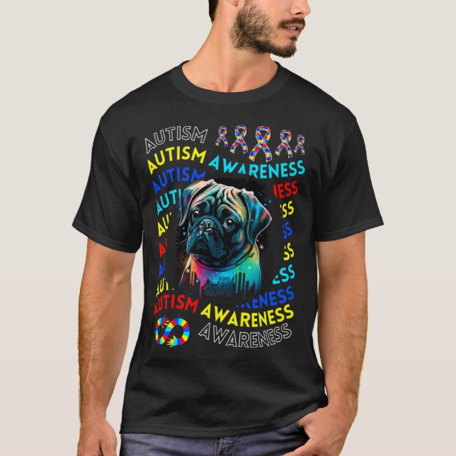 Camiseta Autism Awareness Pug For Teacher Autism Moms Dad G (Frente)