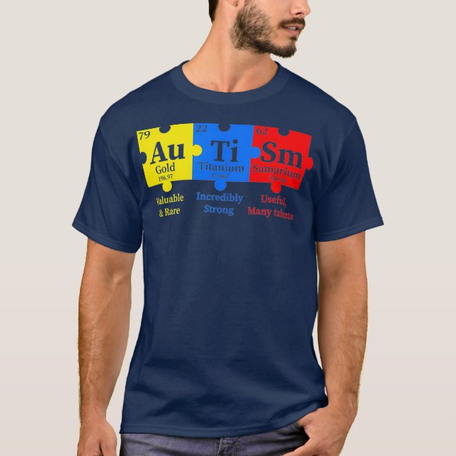 Camiseta Autism Awareness Puzzle Chemical Element (Frente)