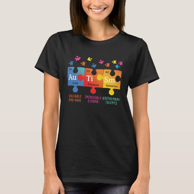 Camiseta Autism Awareness Puzzle Chemical Elements (Frente)
