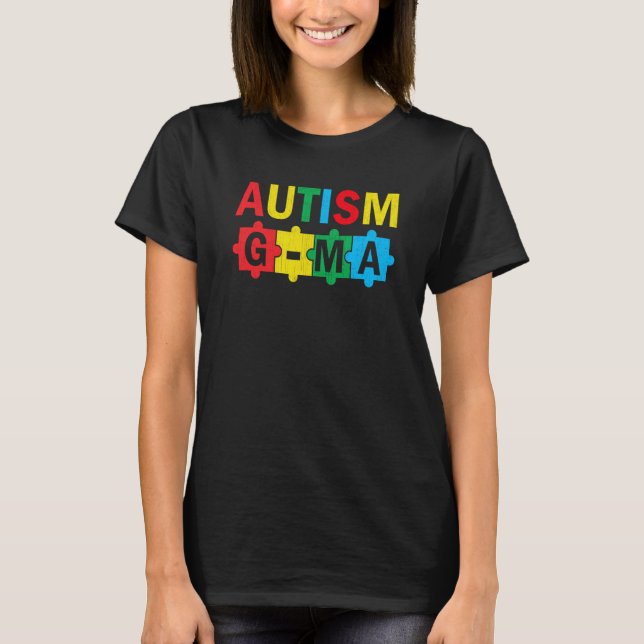 Camiseta Autism Awareness Puzzle Ribbon Proud Autism G Ma (Frente)