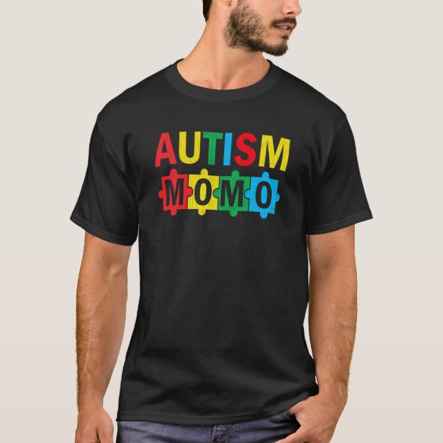 Camiseta Autism Awareness Puzzle Ribbon Proud Autism Momo (Frente)