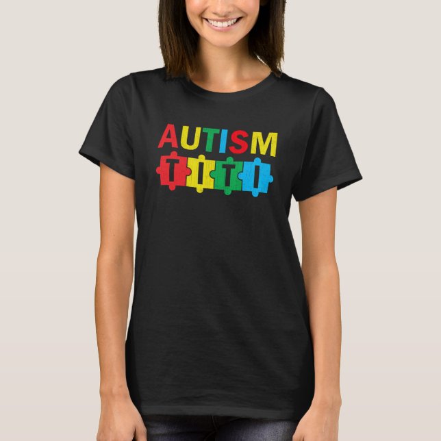 Camiseta Autism Awareness Puzzle Ribbon Proud Autism Titi (Frente)