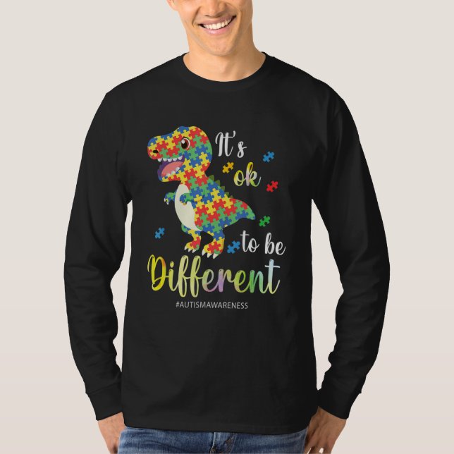 Camiseta Autism Awareness Rex It s Ok To Be Different (Frente)
