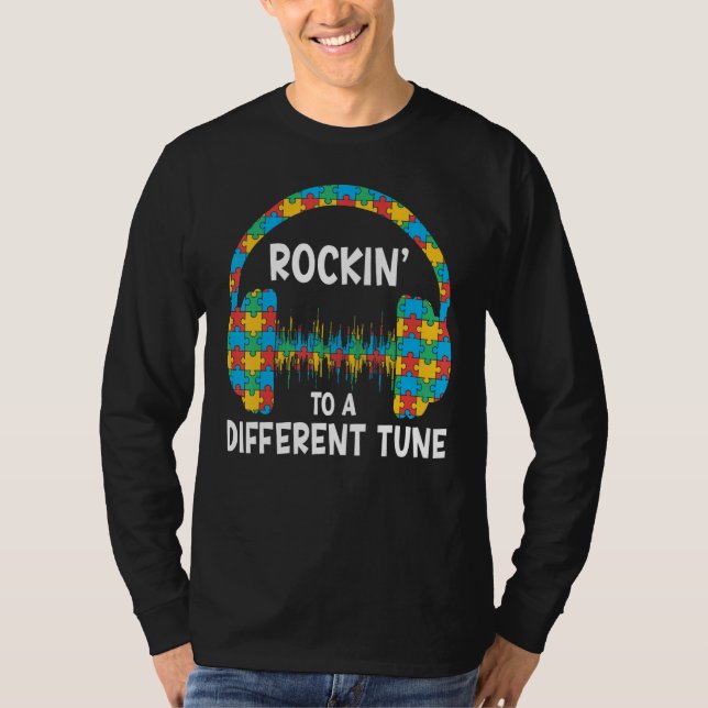 Camiseta Autism Awareness Rocking To A Different Tune For G (Frente)