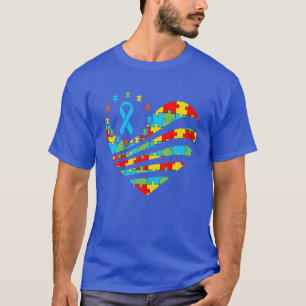 Camiseta Autism Awareness S Heart Support Autistic Kindness