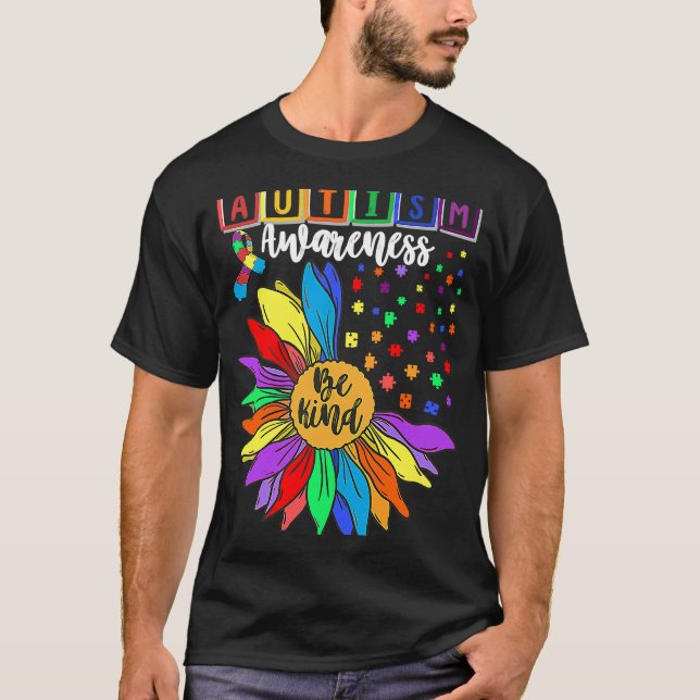 Camiseta Autism Awareness Sunflower Choose Kindness Autism  (Frente)