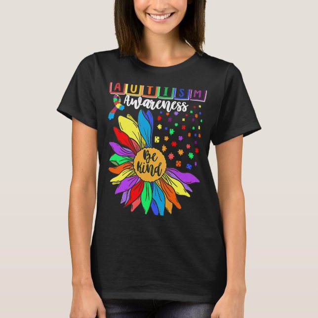 Camiseta Autism Awareness Sunflower Choose Kindness Autism  (Frente)