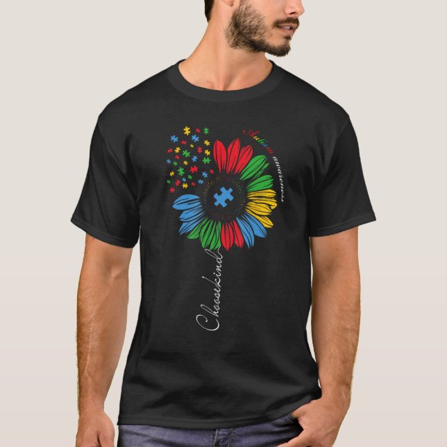 Camiseta Autism Awareness Sunflower Kids Choose Kind Autism (Frente)