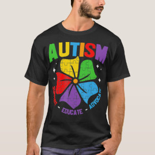 Camiseta AUTISM AWARENESS Support Autism Kids for Mamãe Pai