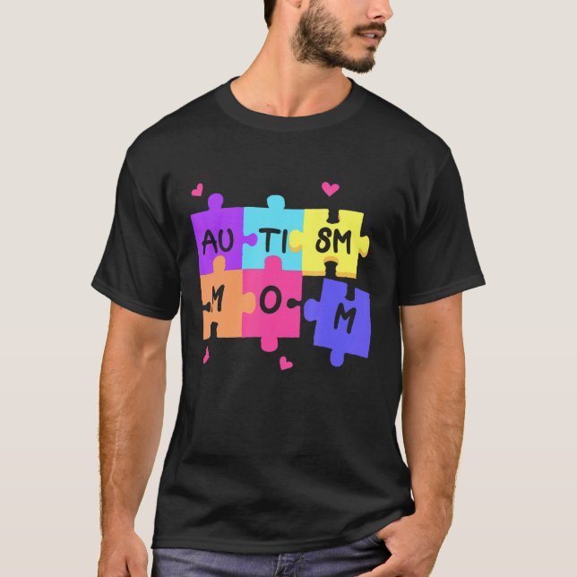 Camiseta Autism Awareness Support Autistic Mother With Puzz (Frente)