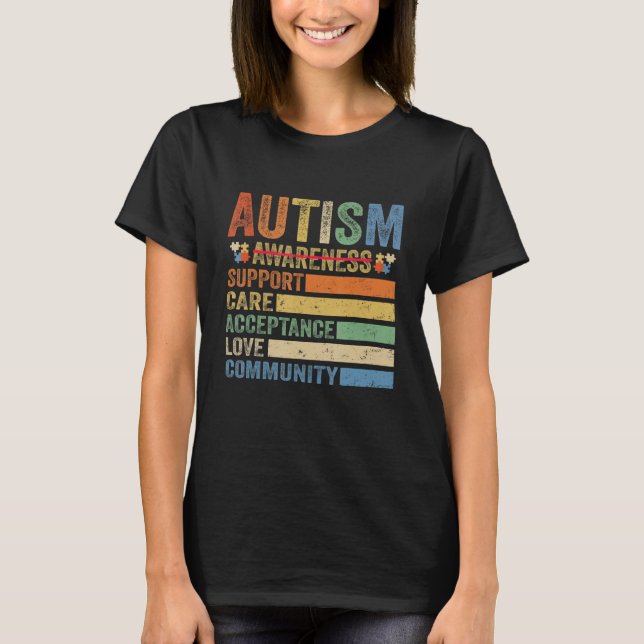 Camiseta Autism Awareness Support Care Acceptance for women (Frente)