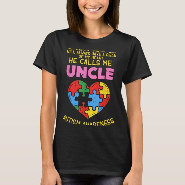 Camiseta Autism Awareness Uncle Shirt Boy Piece Of My Heart (Frente)