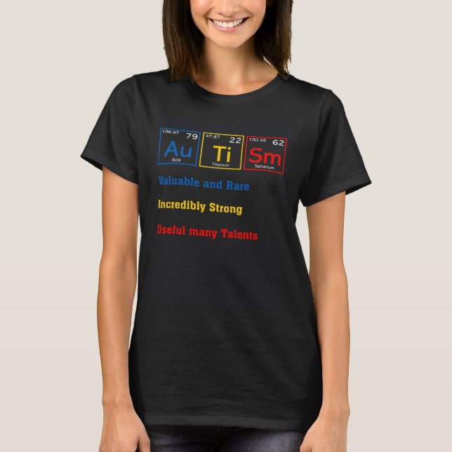 Camiseta Autism Awareness Women Men Kids Elements Periodic  (Frente)